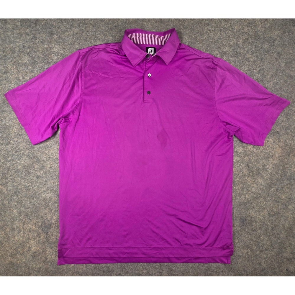 FootJoy ProDry Golf Polo Shirt Mens XL Purple Short Sleeve Stretch Performance